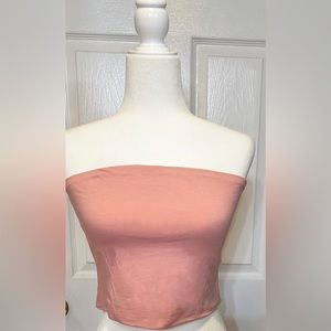 2Bella Boutique Top Pink crop stretchy crop sleeveless solid color tube size L